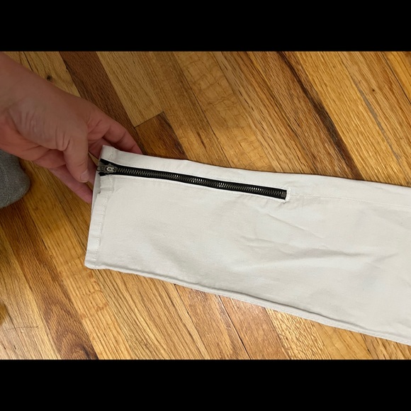 Rag and Bone Off-White Moto Zipper Jeans - Picture 3 of 7